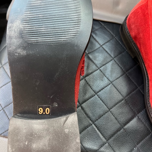 Steve Madden Vibrant Red Suede Loafers - Picture 7 of 9